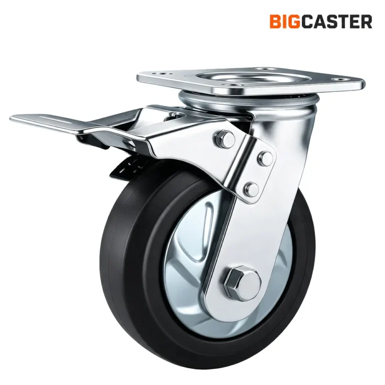 4-inch-heavy-duty-elastic-rubber-brake-caster-G4403