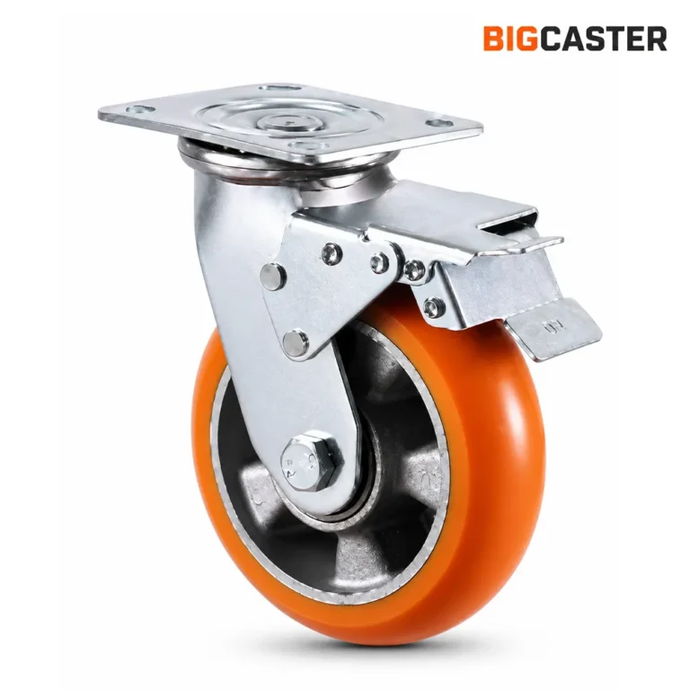 5-inch-heavy-duty-aluminum-core-PU-swivel-brake-caster-wheel-G42201