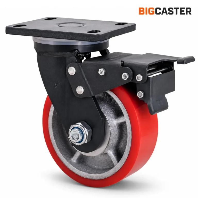6-inch-extra-heavy-duty-iron-core-polyurethane-swivel-brake-caster-M0630