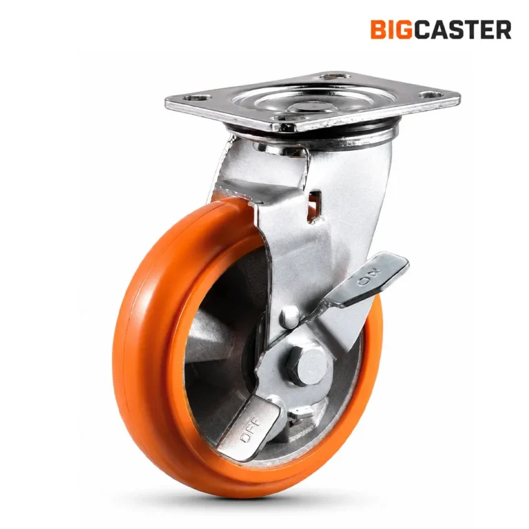 6-inch-heavy-duty-aluminum-core-PU-side-brake-caster-wheel-G42201