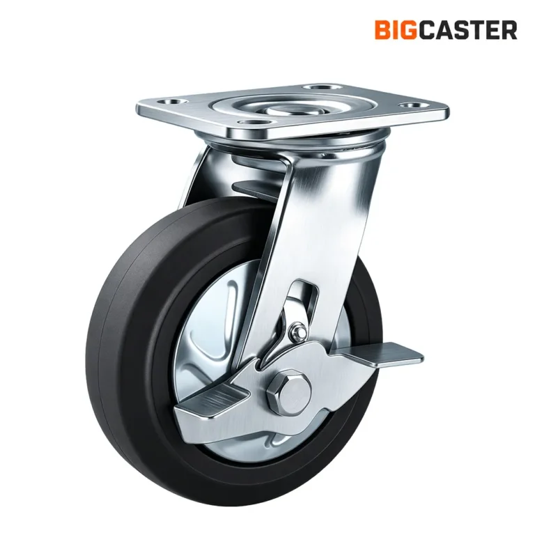 6-inch-heavy-duty-elastic-rubber-side-brake-caster-G4403