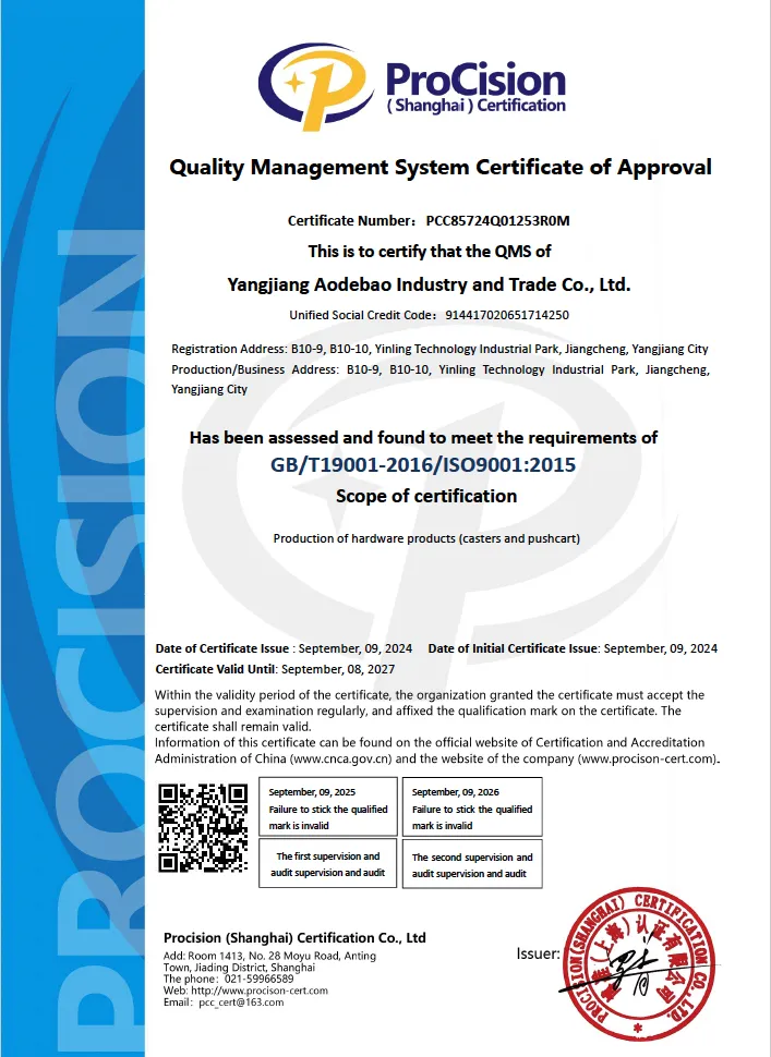Big-caster-ISO-Certificate