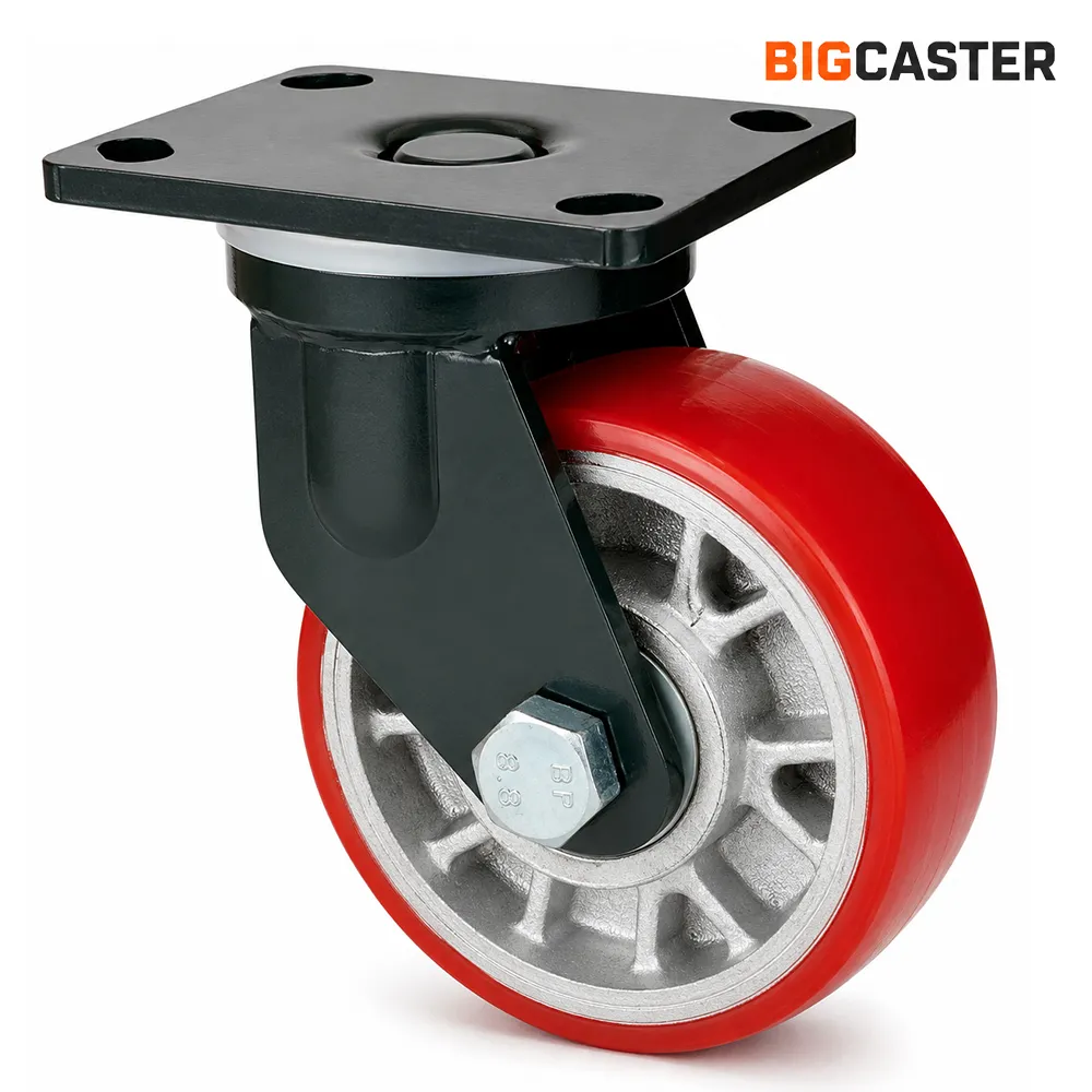 Heavy-duty-manganese-steel-bracket-polyurethane-casters-t0703