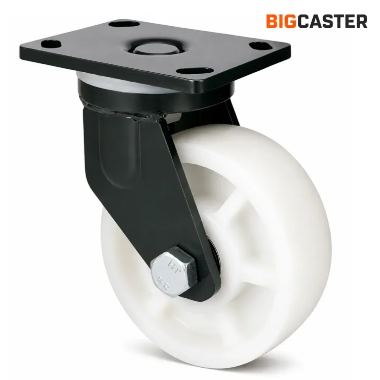 Heavy-duty-manganese-steel-bracket-with-nylon-swivel-casters-T0702