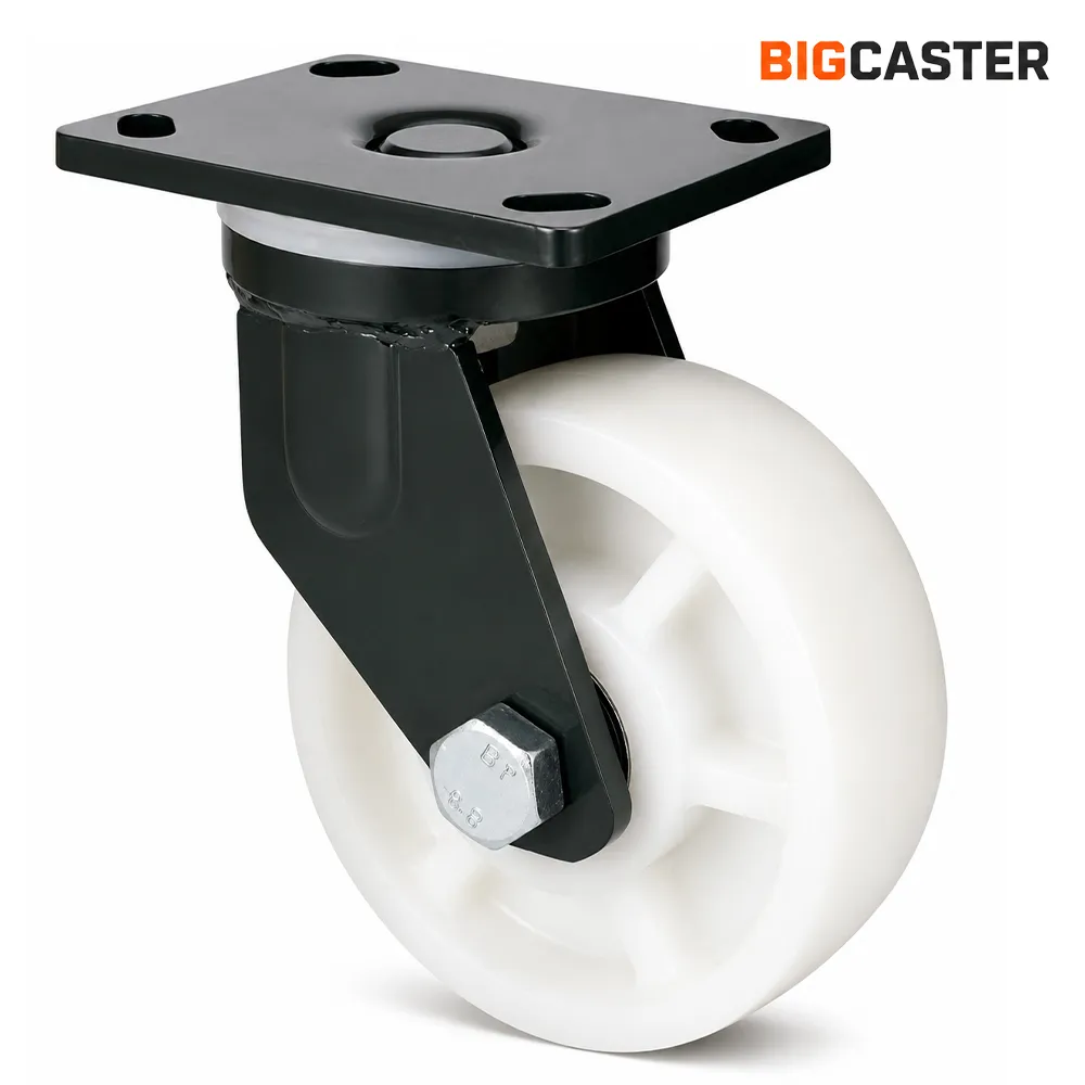 Heavy-duty-manganese-steel-bracket-with-nylon-swivel-casters-T0702