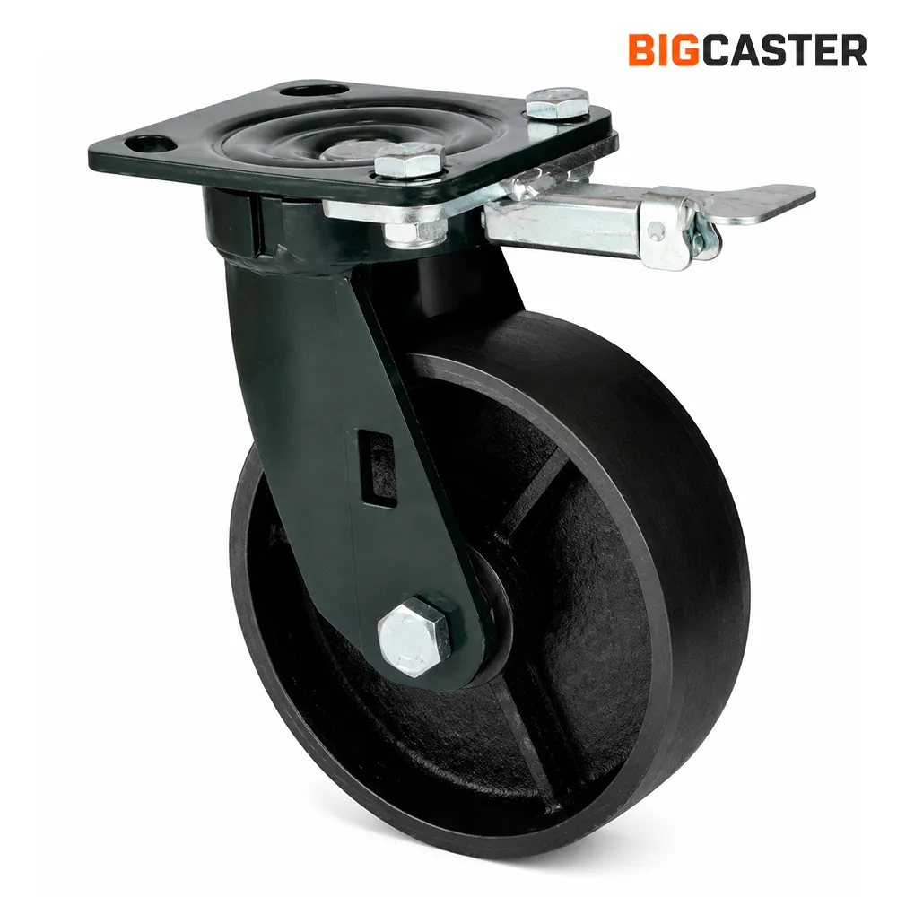 Impact-resistant-heavy-duty-milling-iron-swivel-casters-with-steering-lock-T0601