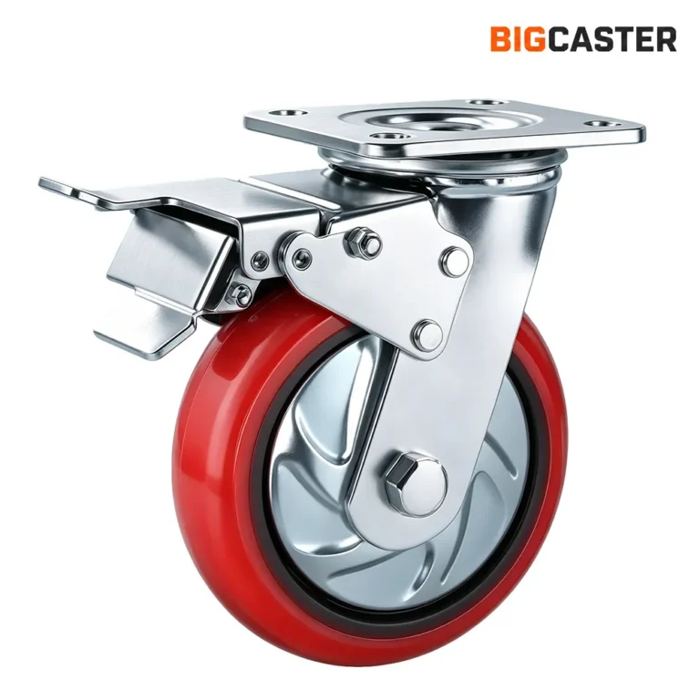 Korea-style-heavy-duty-iron-core-brake-PU-caster-G4211