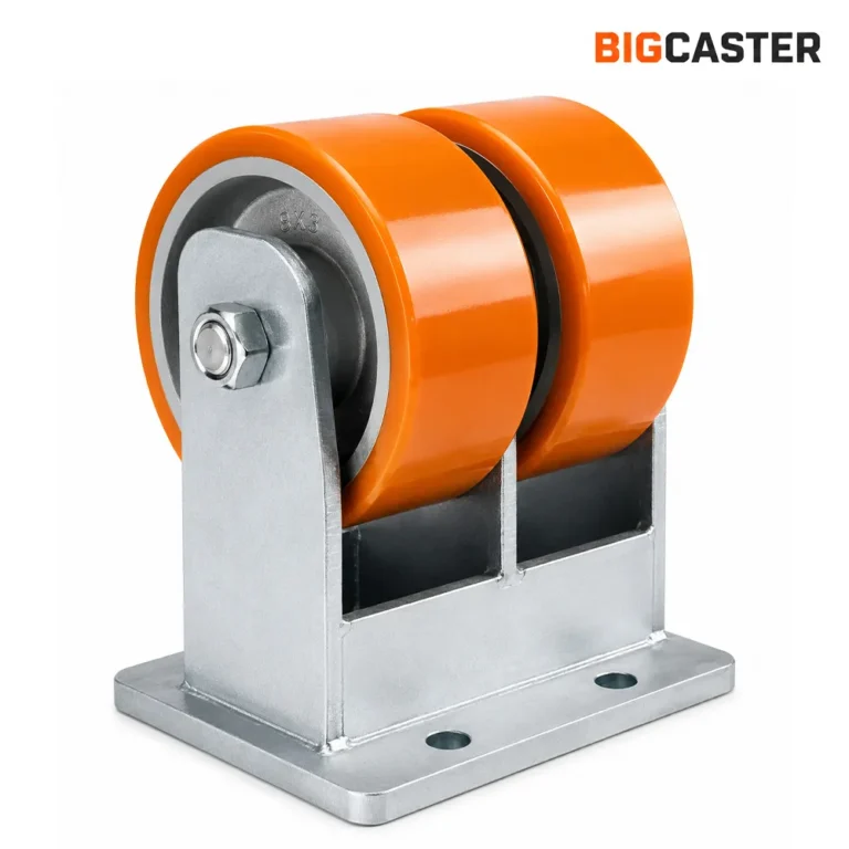 Super-heavy-duty-dual-wheel-polyurethane-rigid-casters-e0901