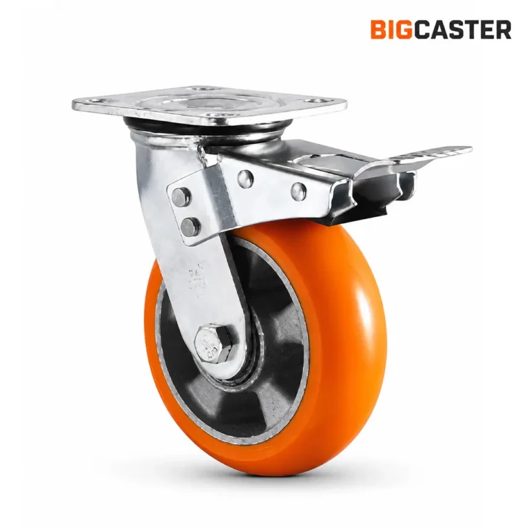 heavy-duty-aluminum-core-PU-swivel-brake-caster-wheel-G42201
